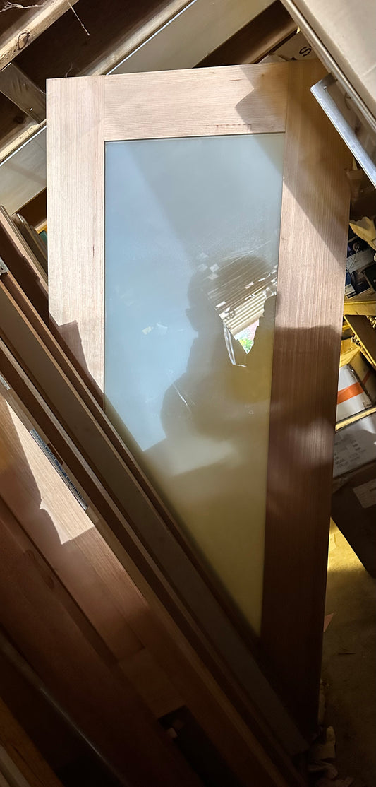 2040x920x40mm hardwood door with translucent glass